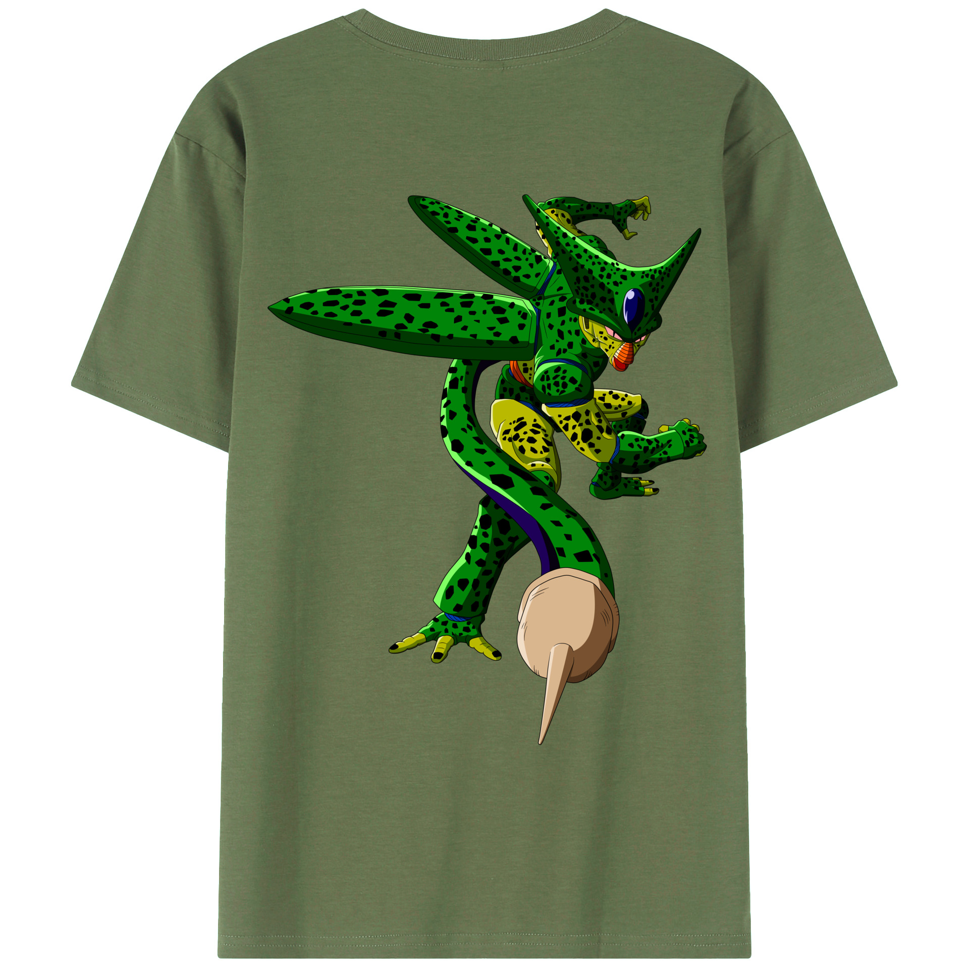 （画像用） ドラゴンボール セル DRAGON BALL Cell 綿100％ メンズ半袖Tシャツ（バックプリント） 通気性